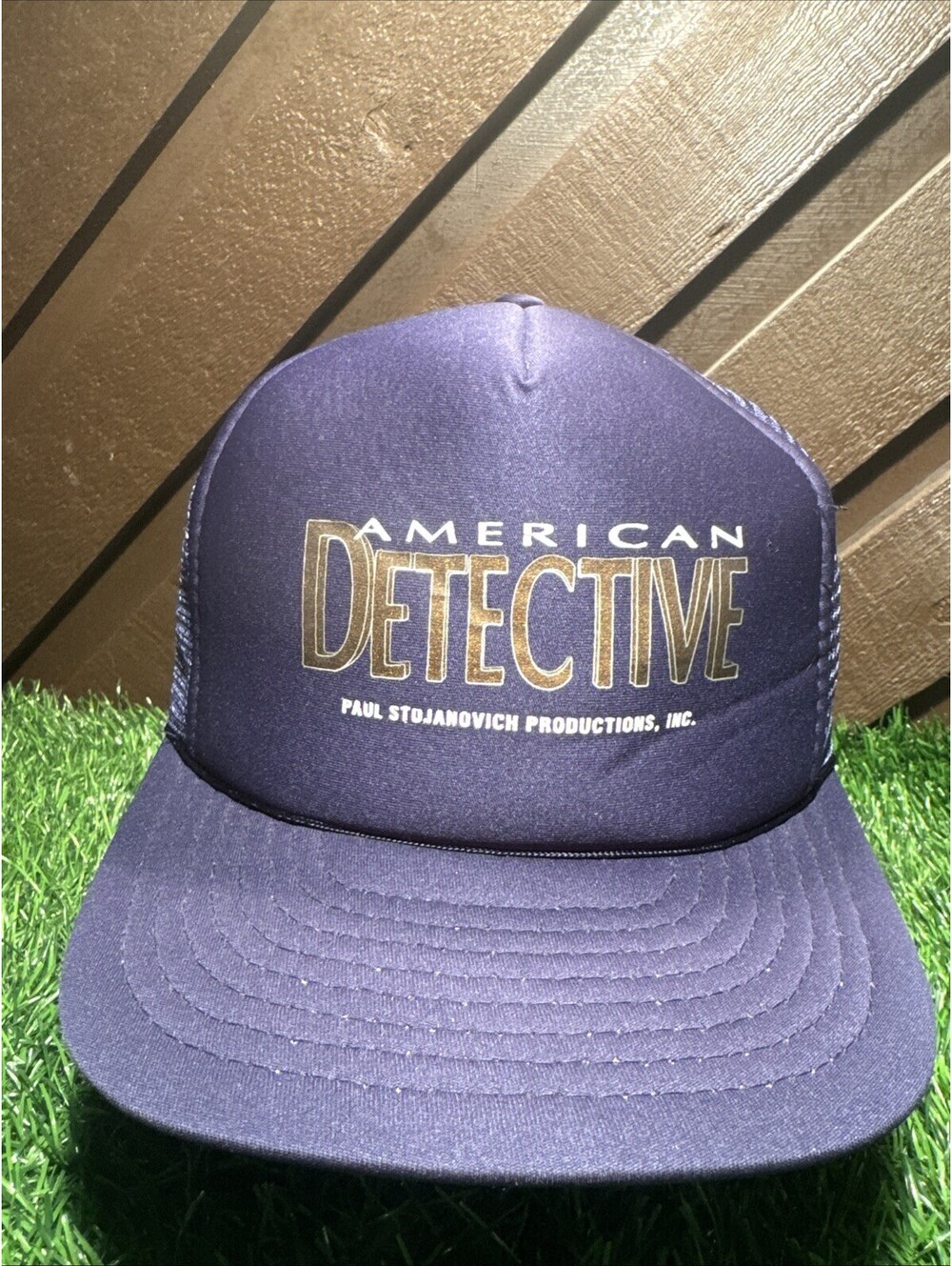 VTG American Detective TV Show Promo Trucker Hat San Sun Paul Stojanovich 90s